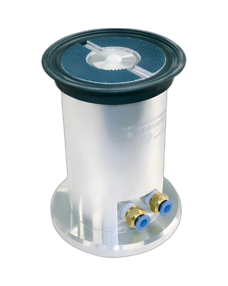 Round vacuum cups with ball valve and high self-locking support